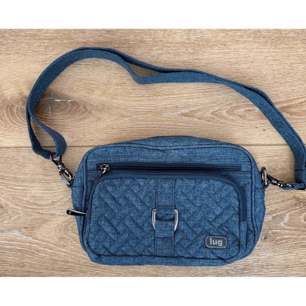 Lug Carousel XL RFID Women's Crossbody Bag Purse Heather Grey Quilted Travel